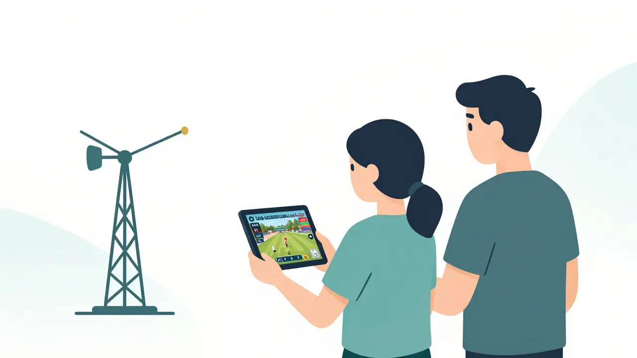 Fan watching game legally using local broadcast login and antenna.