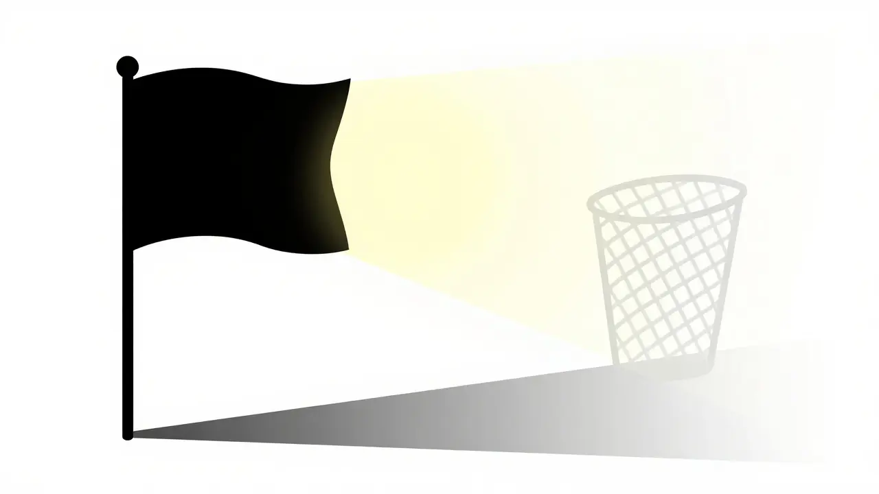 A diagram showing a light beam being blocked by a flag and softened by a net
