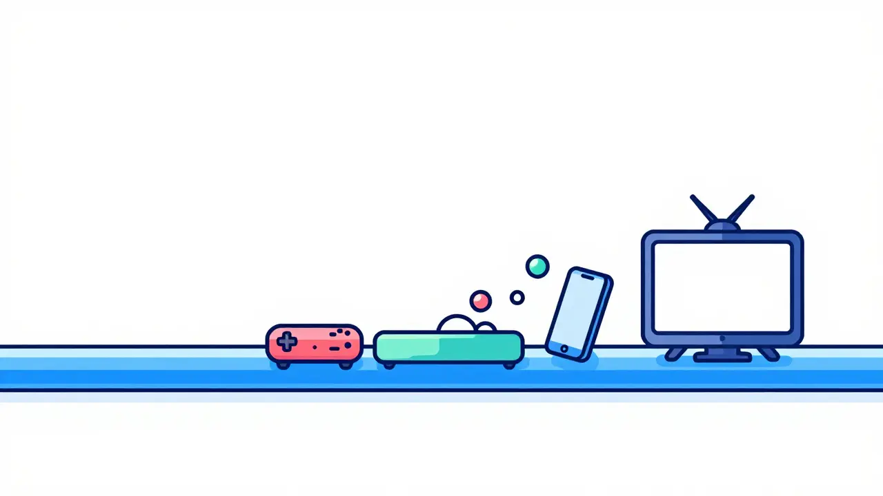 Conceptual illustration of a data bottleneck in an internet connection pipe.