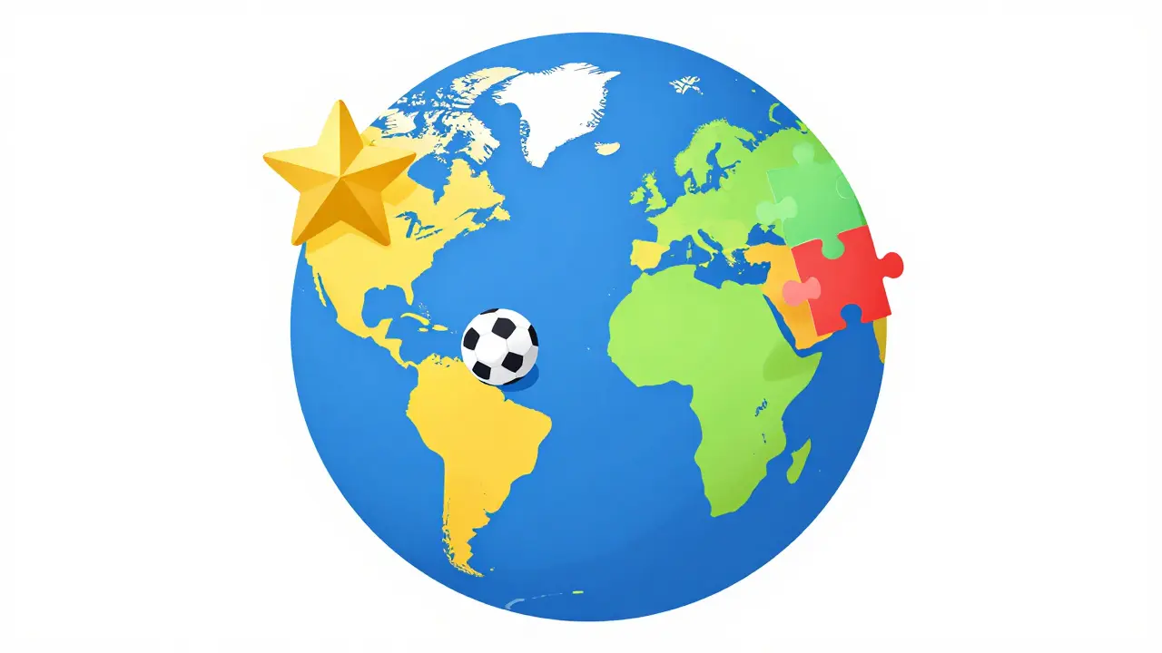 Stylized world map with icons representing different streaming availability levels