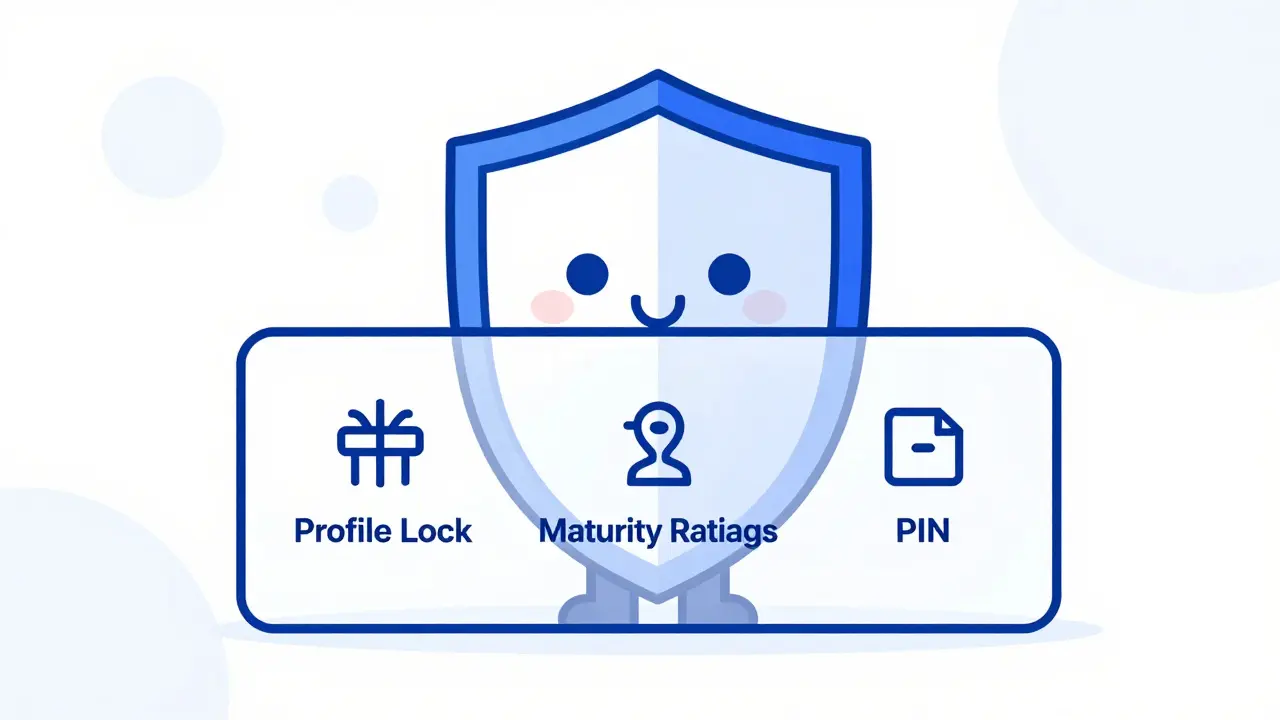 Abstract shield icon representing Netflix parental control layers