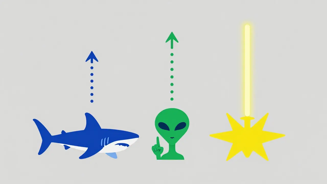 Icons of Jaws, E.T., and Star Wars showing franchise growth