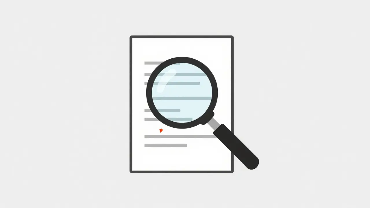 Magnifying glass inspecting hidden fees on a simplified mobile bill
