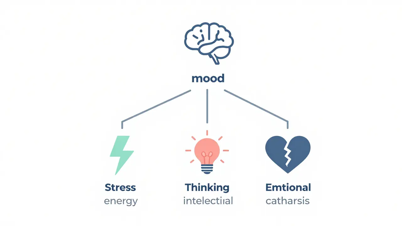 Minimalist mood guide icons for picking comedy specials