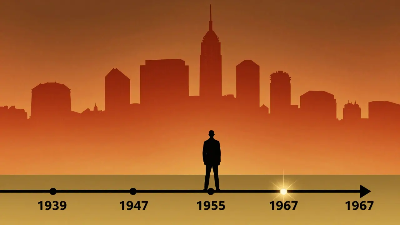 Silhouette of burning Atlanta with timeline of re-releases