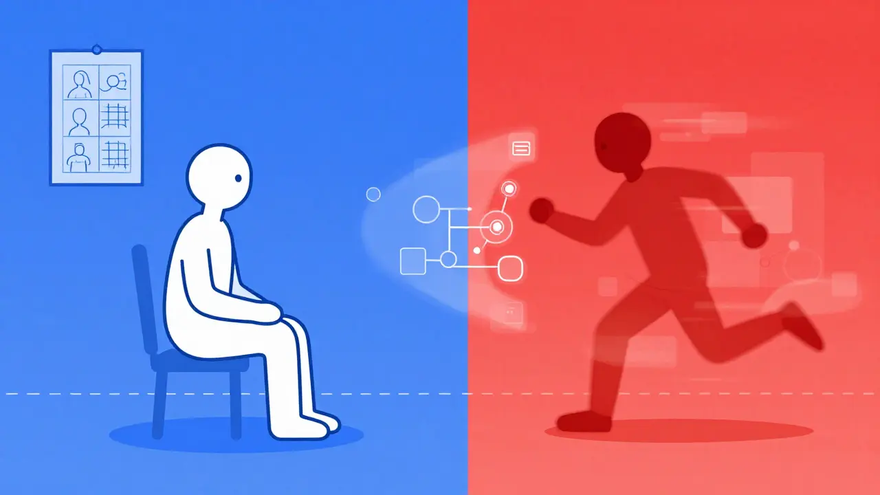 Split illustration comparing static animation recording vs dynamic motion capture