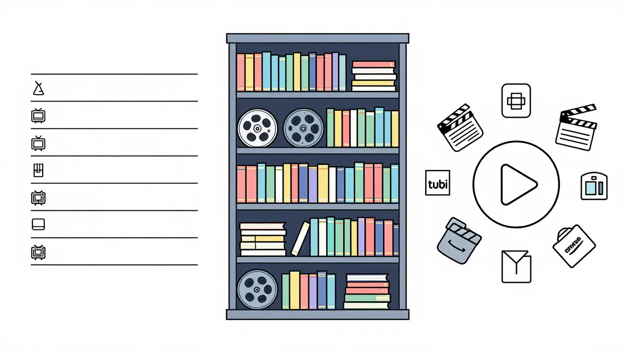 Three-panel illustration comparing linear, library, and original streaming styles