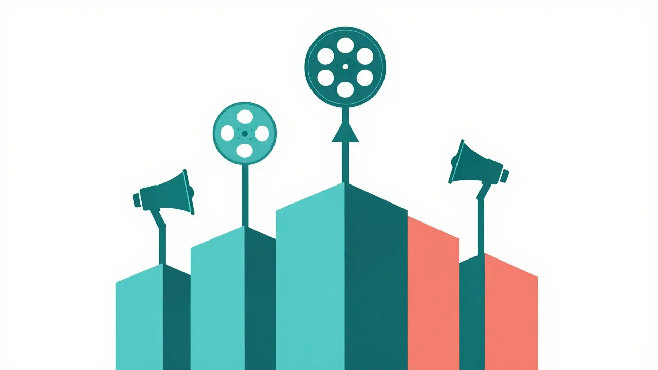 Abstract geometric illustration of media infrastructure and growth