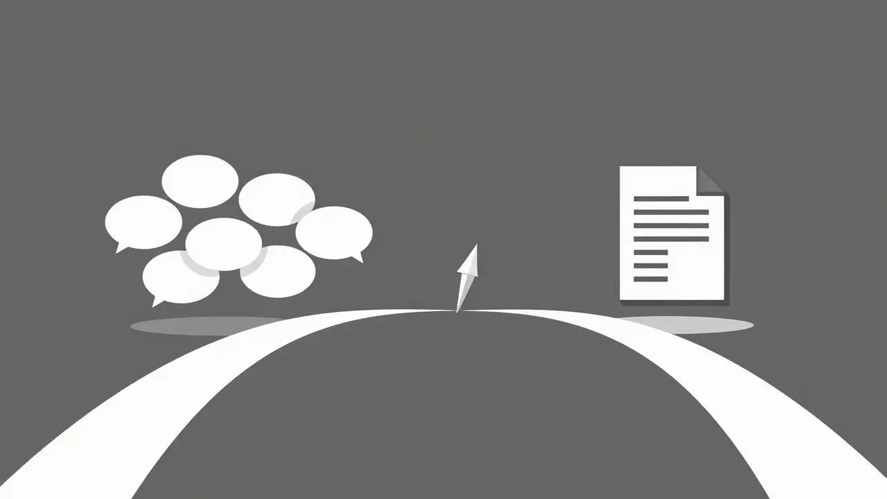 Abstract paths showing different review styles for various audiences