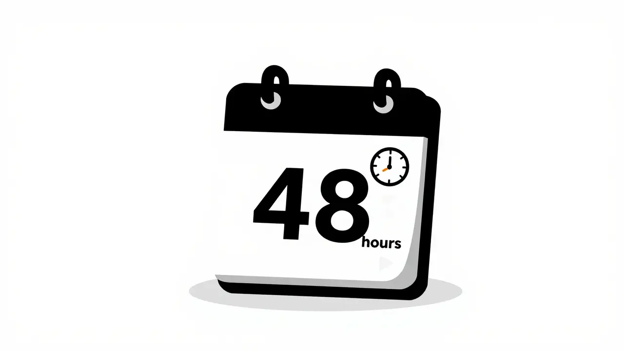 Calendar and clock illustrating 48-hour download expiration limit