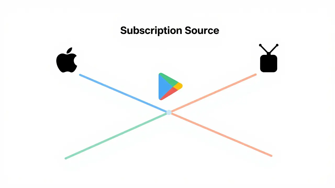 Illustration of choosing between Apple, Google, and Cable cancellation methods