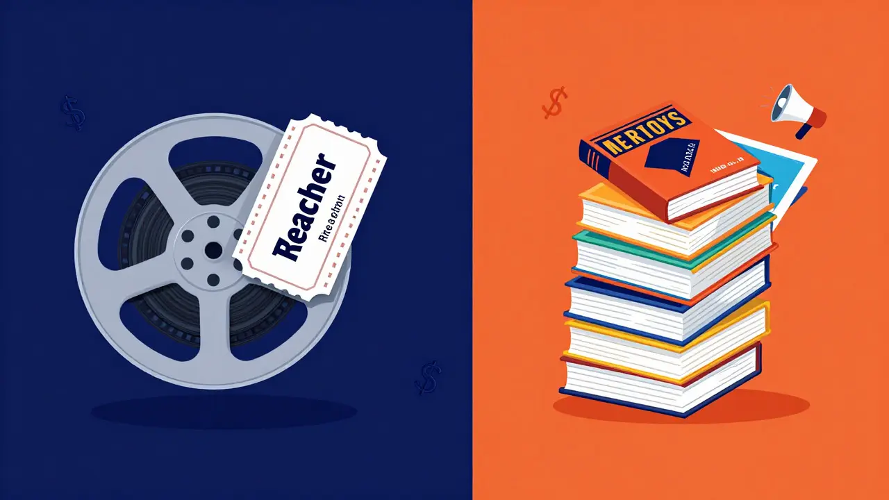 Split illustration comparing paid ad-free vs free ad-supported streaming