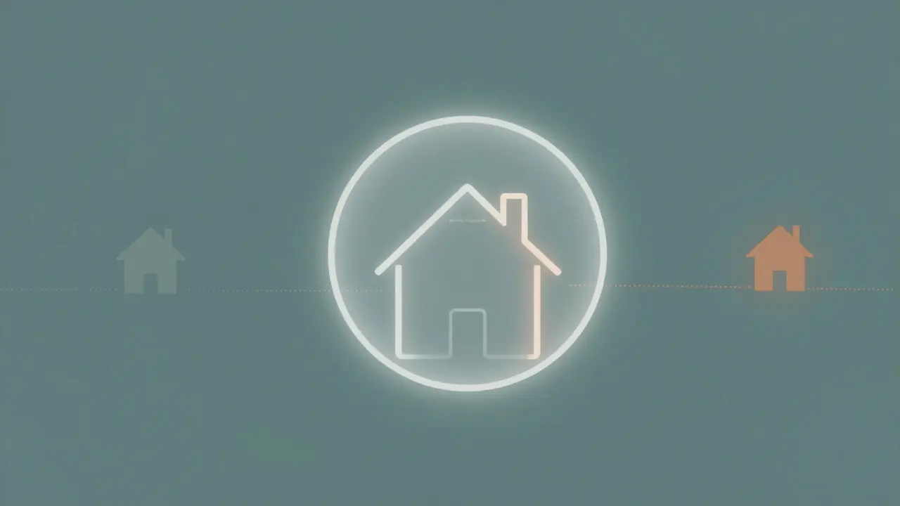 Stylized house with a glowing boundary showing legal sharing zones.