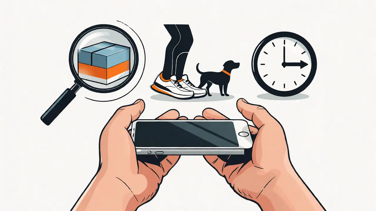 Illustration of hands holding a phone with icons for specificity, context, and updates floating above.