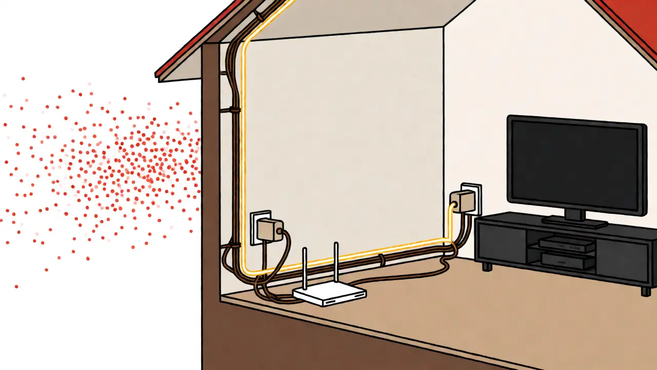 Powerline adapters sending stable data through house wiring
