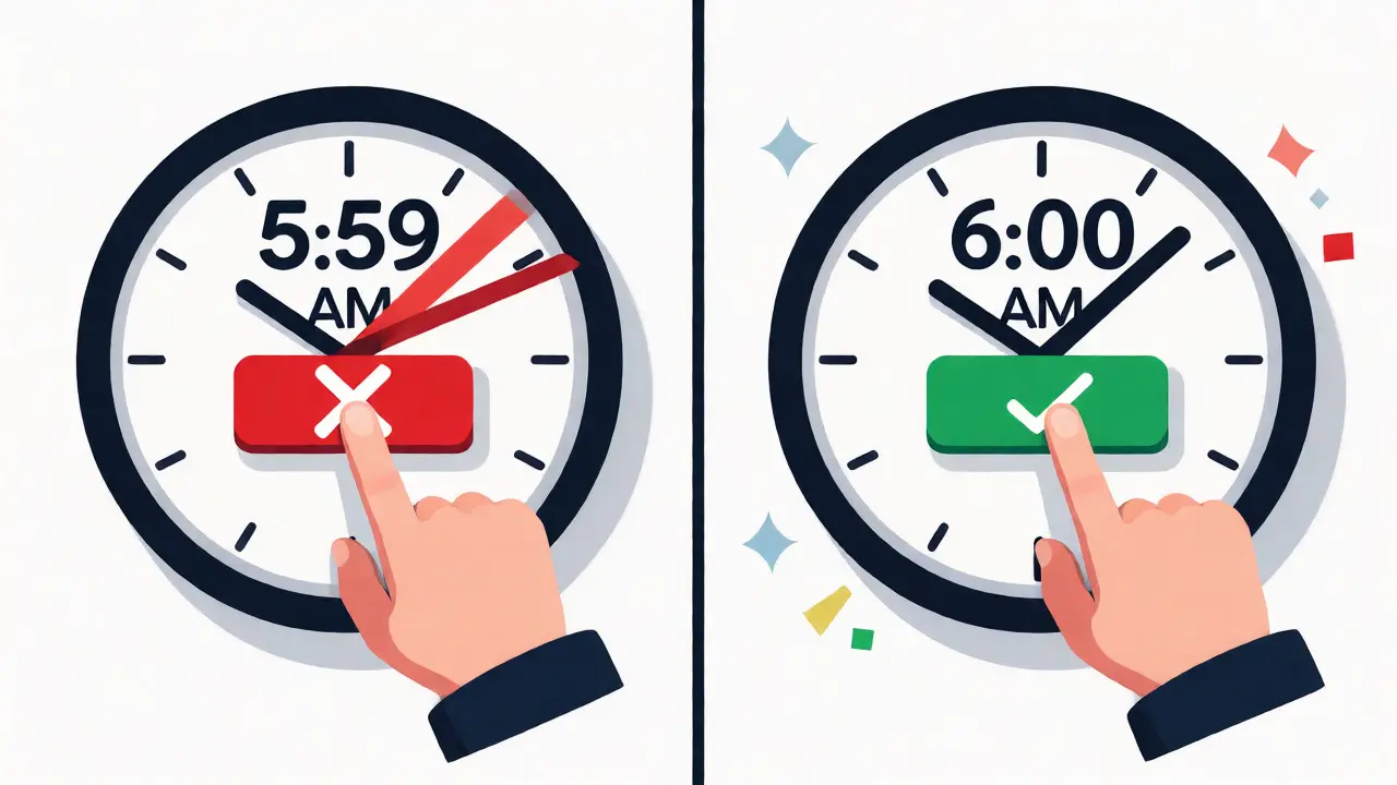 Split-screen illustration comparing early versus on-time publication regarding embargoes.