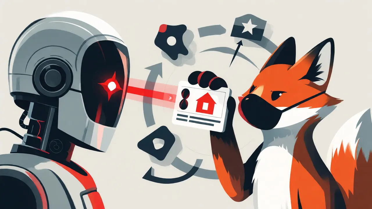 Cartoon depiction of a VPN disguising its identity to bypass streaming service detection.
